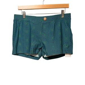 2eros Mens Swim Shorts Green Purple Geometric Maze Print Trunks Size L 34-35